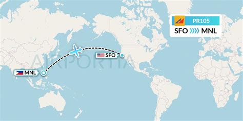 The PR105 flight is Scheduled On time to depart from San Francisco (SFO) at 2250 (PST -0800) and arrive in Manila (MNL) at 0535 (PST 0800) local time. . Pr 105 flight status